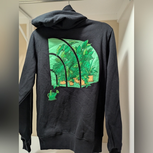 The North Face Crown Shyness Black Hoodie Plant Lover Unisex Mens XS Women S/M - Picture 7 of 13
